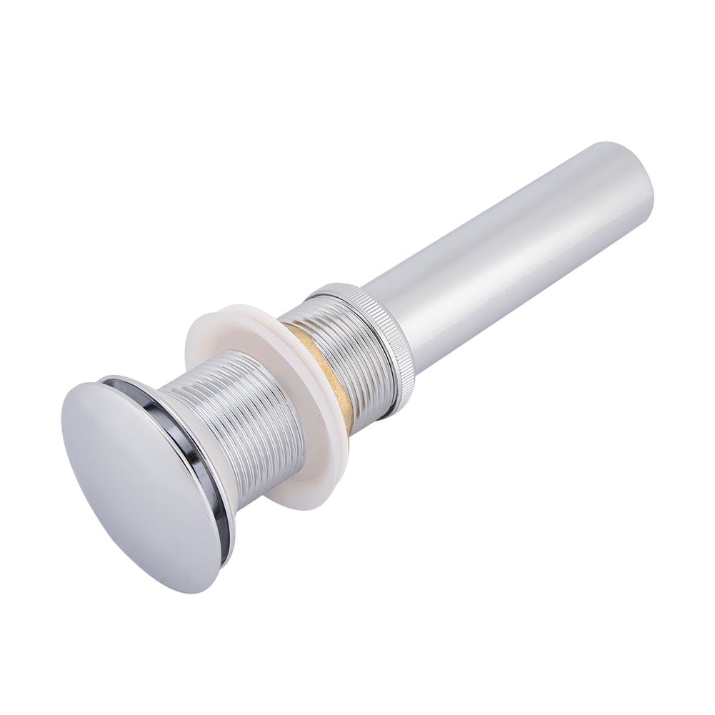 G1 1/4" Brass Bathroom Basin Sink Pop Up Drain Assembly NOn Overflow (Silver Chrome)