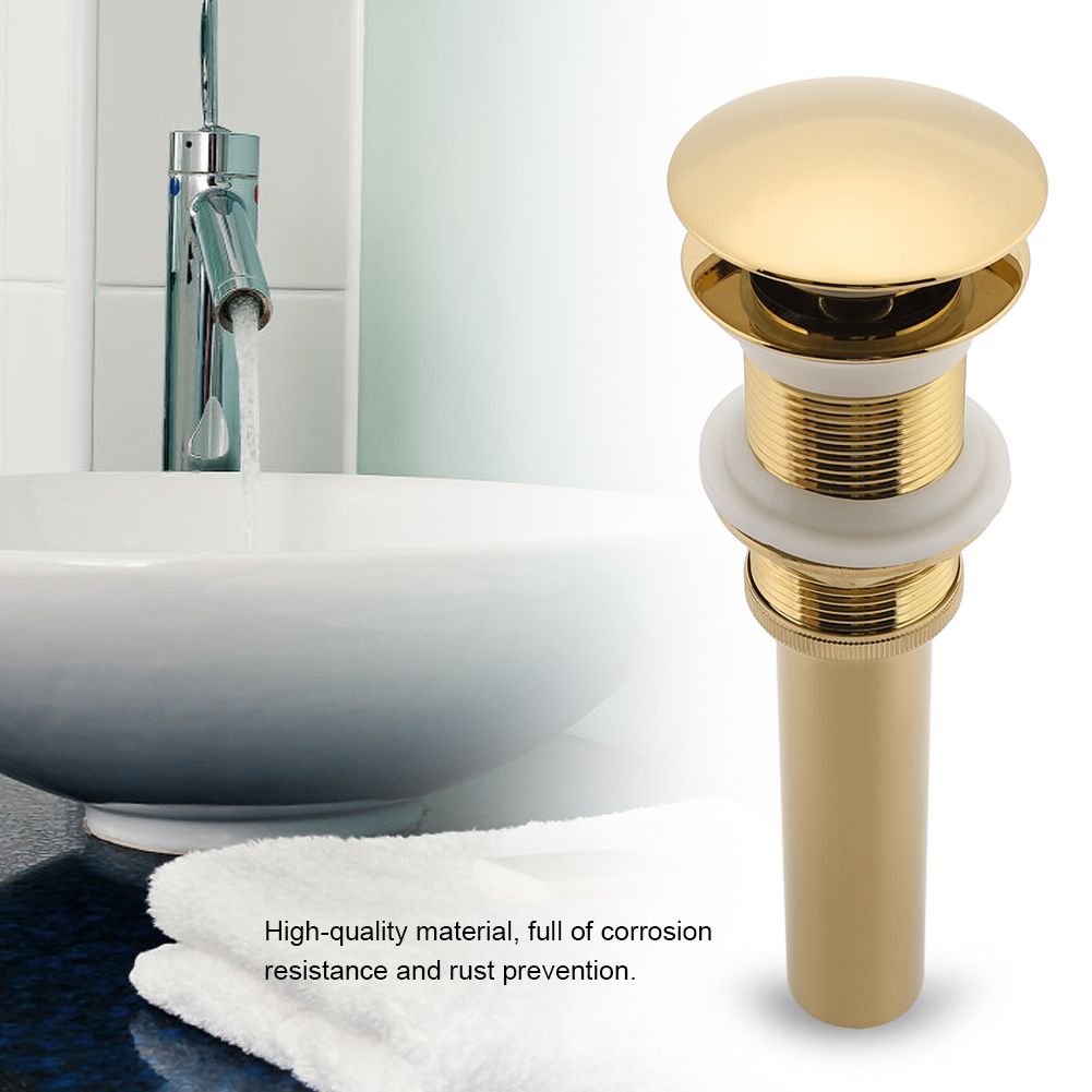 G1 1/4" Brass Bathroom Basin Sink Pop Up Drain Assembly NOn Overflow (Titanium Chrome Plating)
