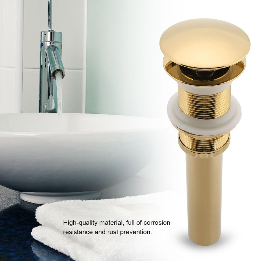 G1 1/4" Brass Bathroom Basin Sink Pop Up Drain Assembly NOn Overflow (Titanium Chrome Plating)