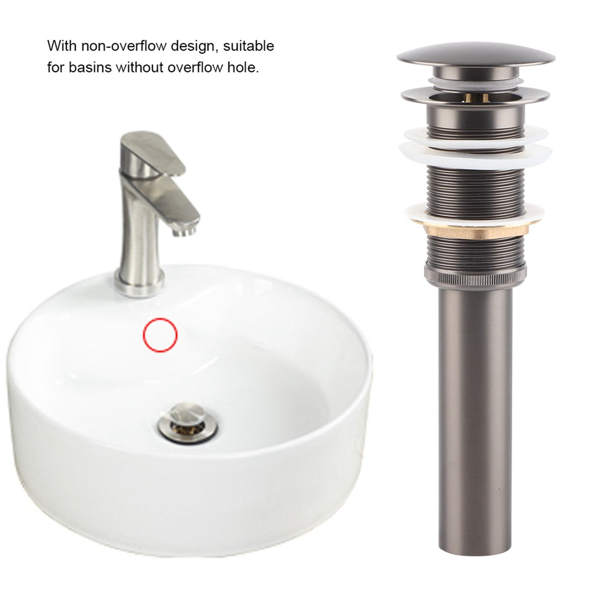 G1 1/4" Brass Bathroom Basin Sink Pop Up Drain Assembly NOn Overflow (ORB)