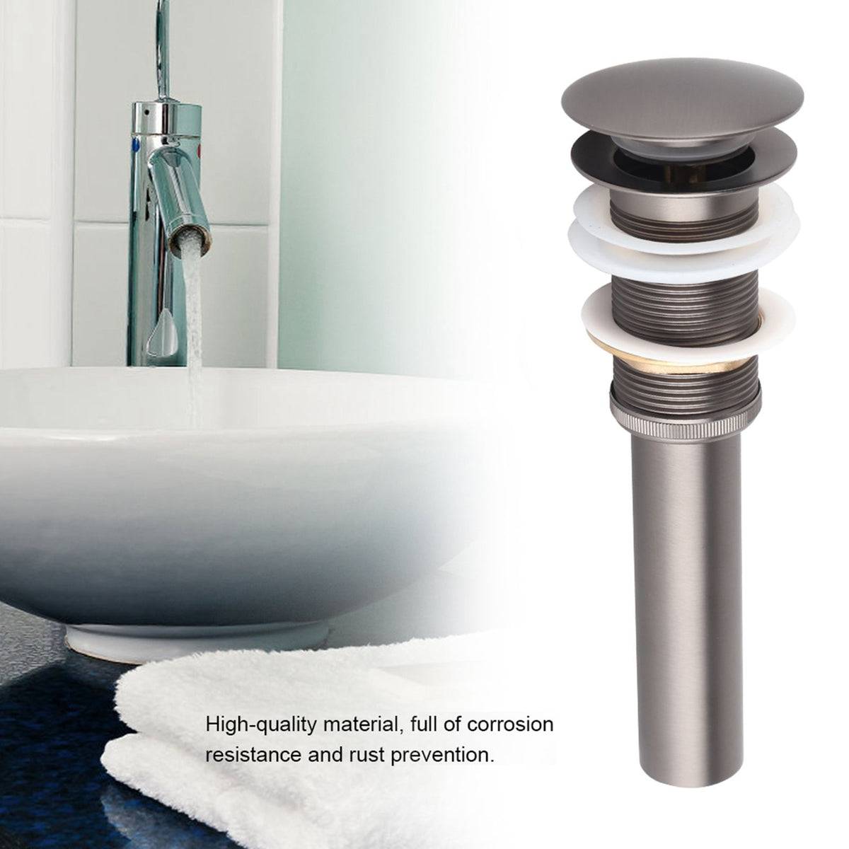 G1 1/4" Brass Bathroom Basin Sink Pop Up Drain Assembly NOn Overflow (ORB)