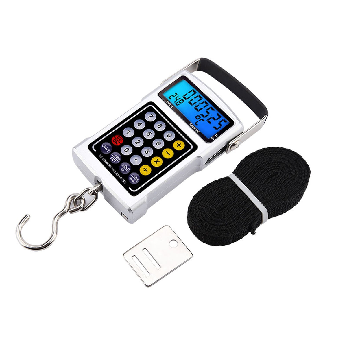 Electronic Fish Hook Scale 50Kg Luggage Weighing 7 in 1 Digital Hanging Scales