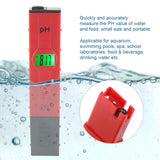 Portable LCD Digital Food Beverage PH Tester Aquarium Pool Water Quality Testing Pen Meter - Rear View