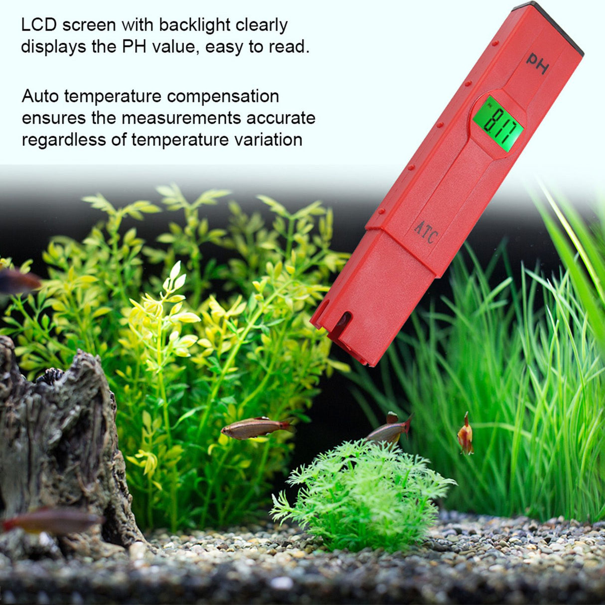 Portable LCD Digital Food Beverage PH Tester Aquarium Pool Water Quality Testing Pen Meter