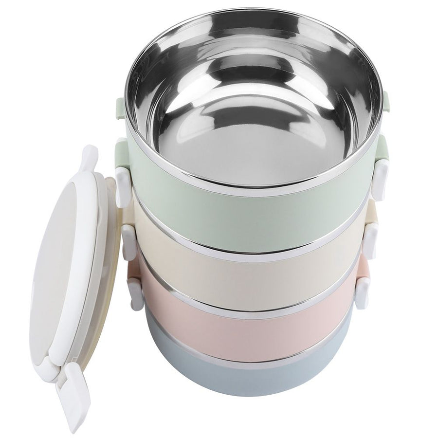 Portable Stainless Steel Lunch Box Container Bento Box Food Container (4 Layers 2800ml)