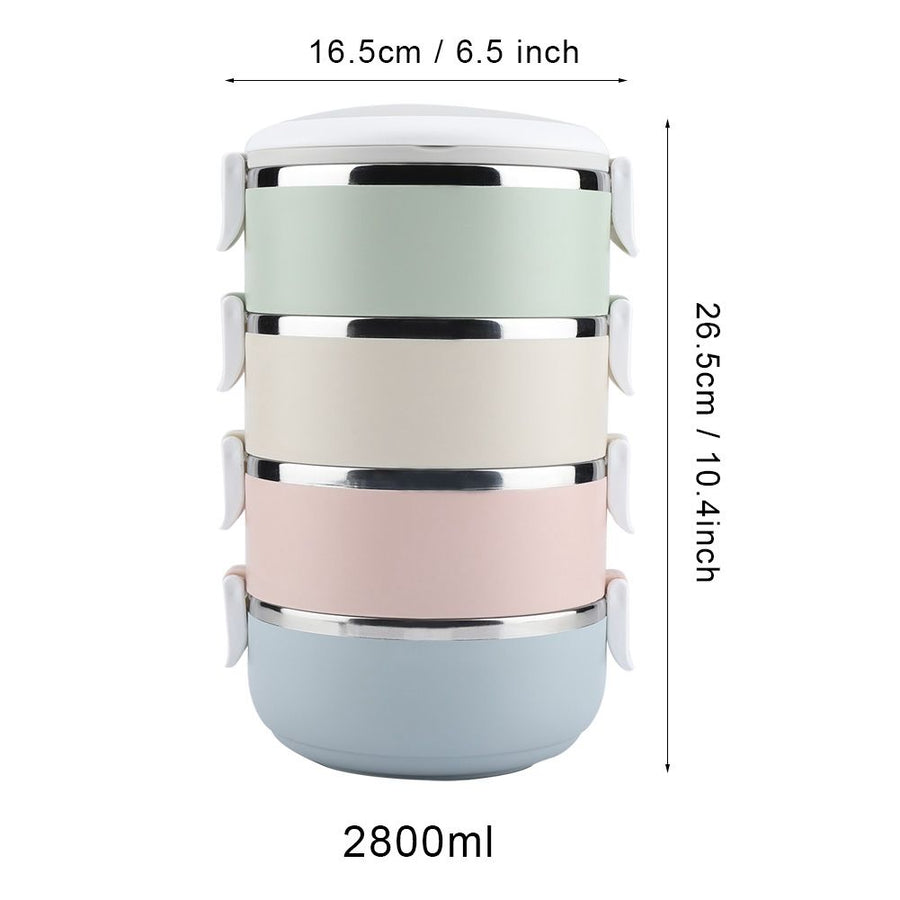 Portable Stainless Steel Lunch Box Container Bento Box Food Container (4 Layers 2800ml)