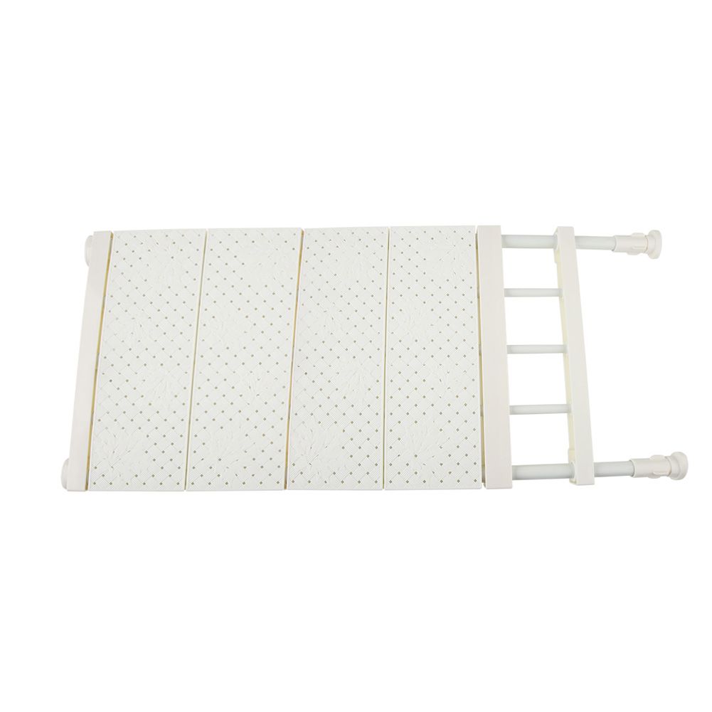 Upgraded Adjustable Storage Rack Space Saving Compartment Collecting Shelf White 53-90cm