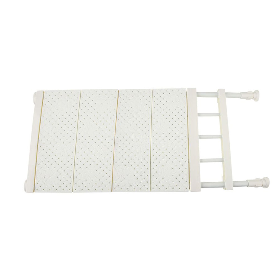Upgraded Adjustable Storage Rack Space Saving Compartment Collecting Shelf White 53-90cm