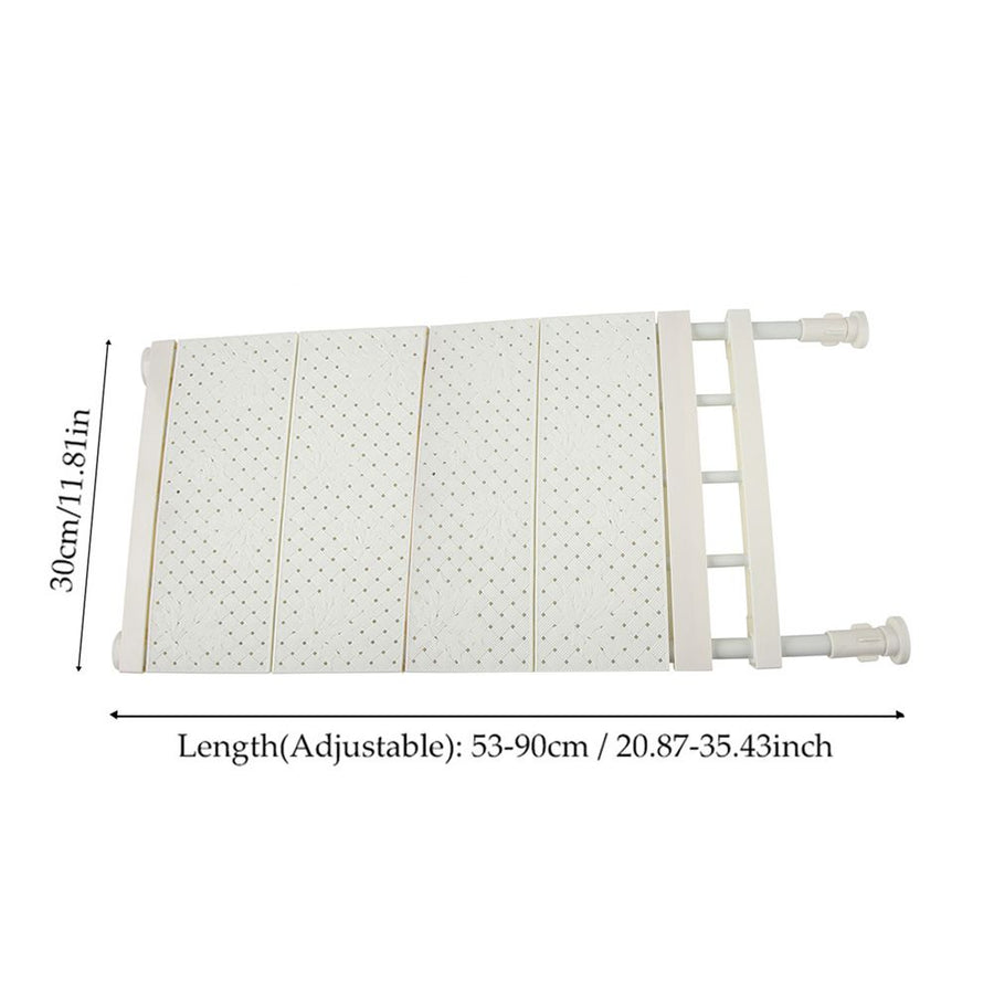 Upgraded Adjustable Storage Rack Space Saving Compartment Collecting Shelf White 53-90cm