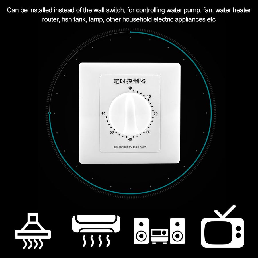 220V Water Pump Timer Mechanical Countdown Indoor Intelligent Time Switch Control