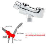 Chrome Plating 3-Way Shower Head Diverter Shower Arm Mounted Bracket Bathroom Accessories