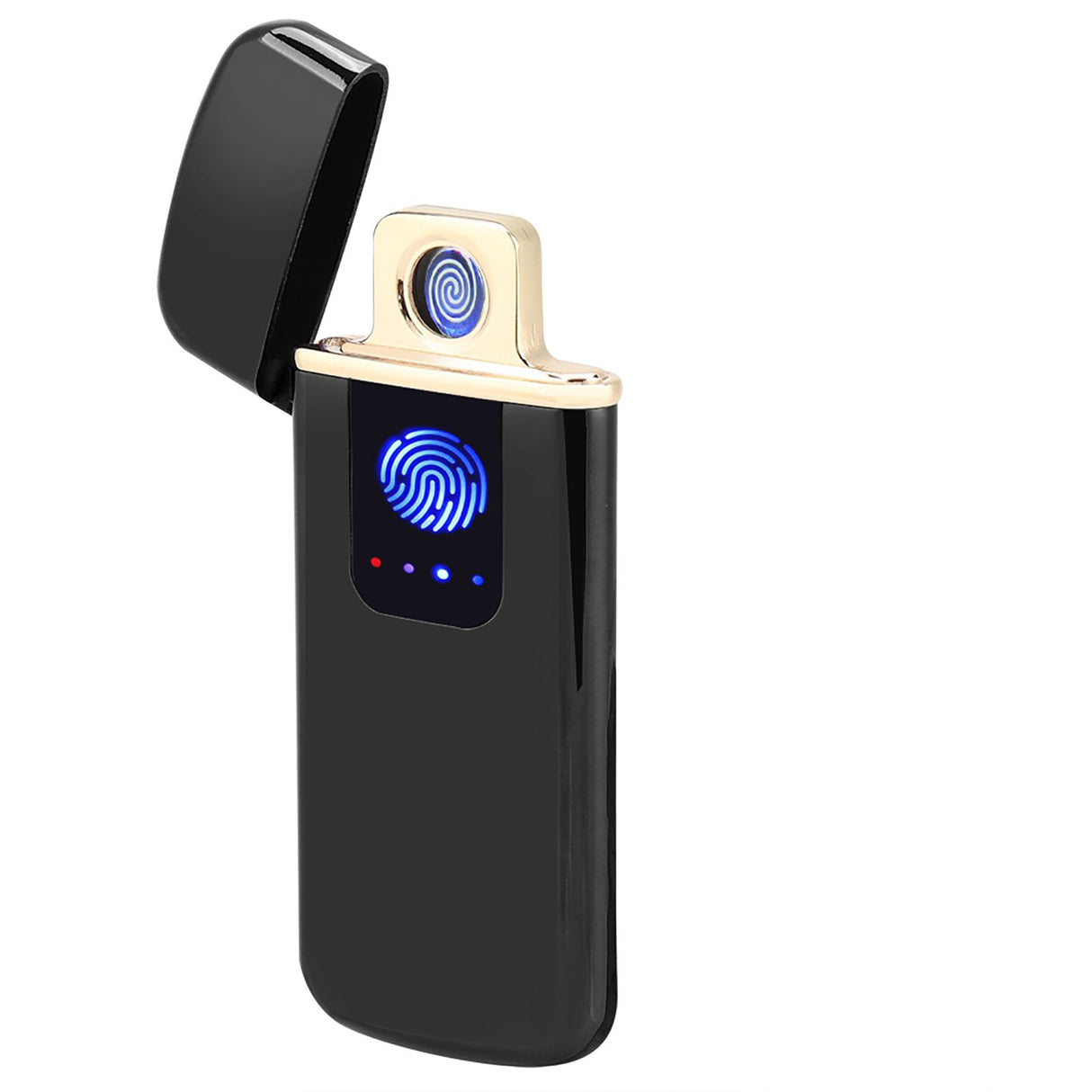 USB Rechargeable Touch Sensor Electric Windproof Cigarette Lighter Electricity Display (Black)