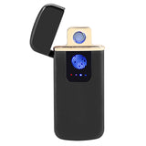USB Rechargeable Touch Sensor Electric Windproof Cigarette Lighter Electricity Display (Black)