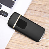 USB Rechargeable Touch Sensor Electric Windproof Cigarette Lighter Electricity Display (Black) - Rear View
