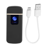 USB Rechargeable Touch Sensor Electric Windproof Cigarette Lighter Electricity Display (Black)