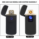 USB Rechargeable Touch Sensor Electric Windproof Cigarette Lighter Electricity Display (Black) - Extra Image