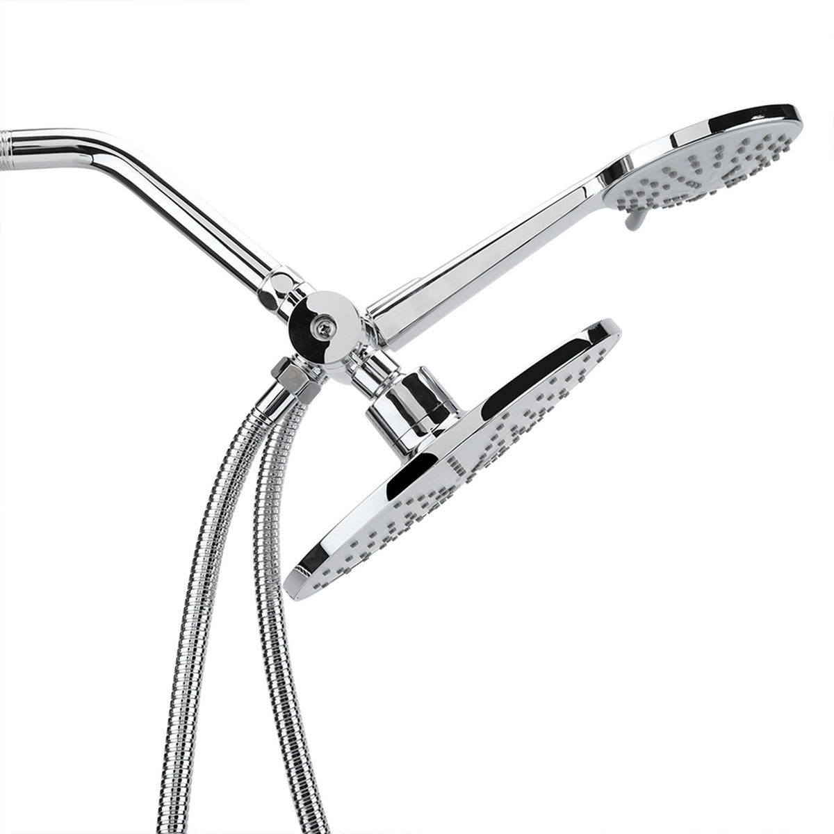 Chrome Plate High Pressure 3 Way Multi Setting Rainfall Style Dual Handheld Shower Head Combo