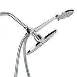 Chrome Plate High Pressure 3 Way Multi Setting Rainfall Style Dual Handheld Shower Head Combo
