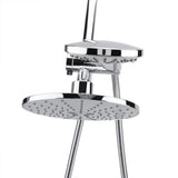 Chrome Plate High Pressure 3 Way Multi Setting Rainfall Style Dual Handheld Shower Head Combo - Top-Down View
