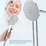 Chrome Plate High Pressure 3 Way Multi Setting Rainfall Style Dual Handheld Shower Head Combo - Extra Image