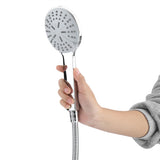 Chrome Plate High Pressure 3 Way Multi Setting Rainfall Style Dual Handheld Shower Head Combo - Extra Image
