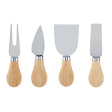 4PCS/Set Stainless Steel Cheese Knives Set Wooden Handle Cheese Cutting Knife Slicer Cutter Set - Front View