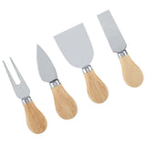 4PCS/Set Stainless Steel Cheese Knives Set Wooden Handle Cheese Cutting Knife Slicer Cutter Set