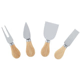 4PCS/Set Stainless Steel Cheese Knives Set Wooden Handle Cheese Cutting Knife Slicer Cutter Set - Top-Down View