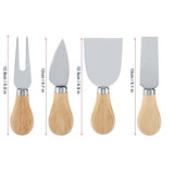 4PCS/Set Stainless Steel Cheese Knives Set Wooden Handle Cheese Cutting Knife Slicer Cutter Set - Extra Image