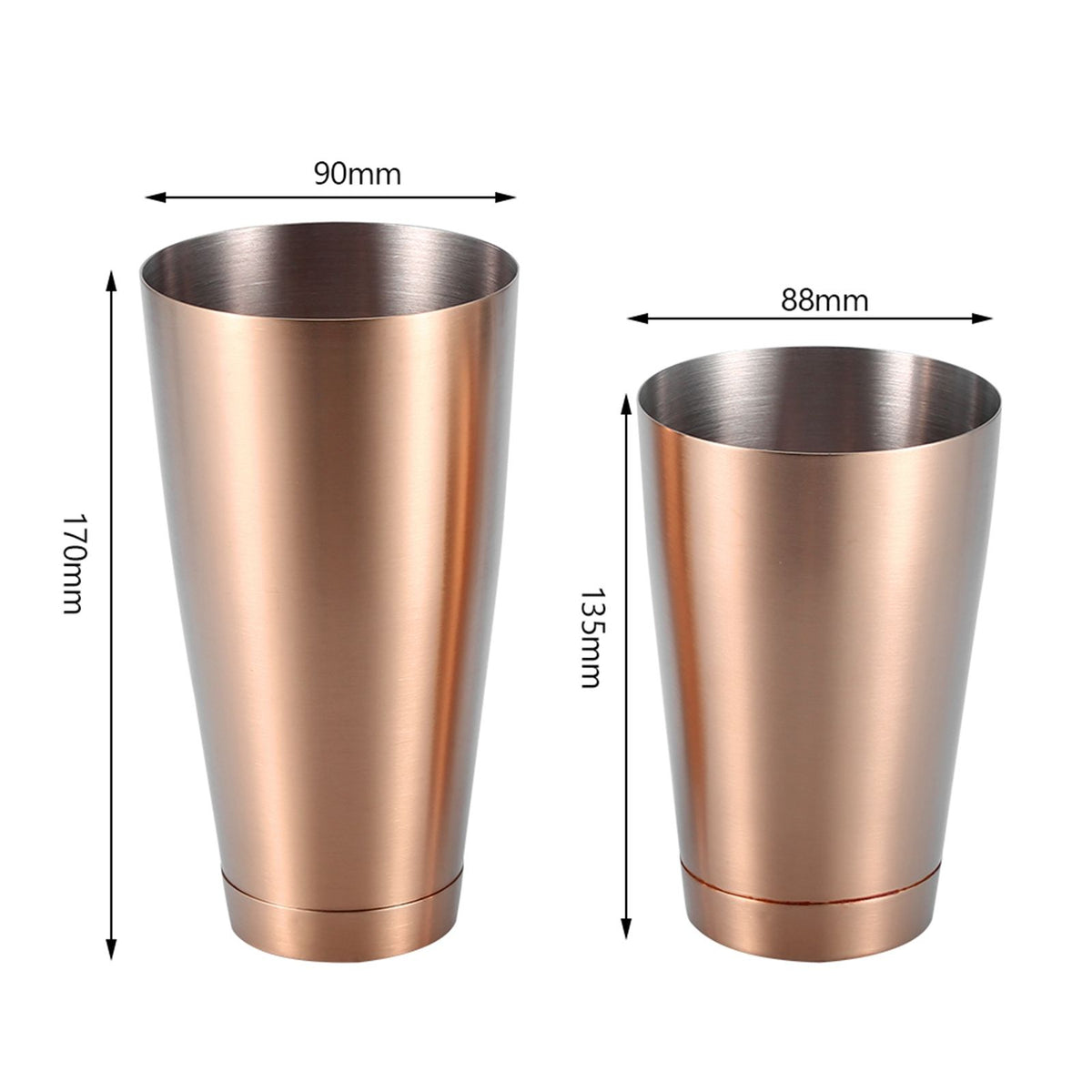 Stainless Steel Sturdy Durable Cocktail Cup Shaker Bar Home Kitchen Tool(Rose Golden)
