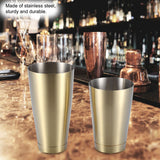Stainless Steel Sturdy Durable Cocktail Cup Shaker Bar Home Kitchen Tool(Titanium Golden)