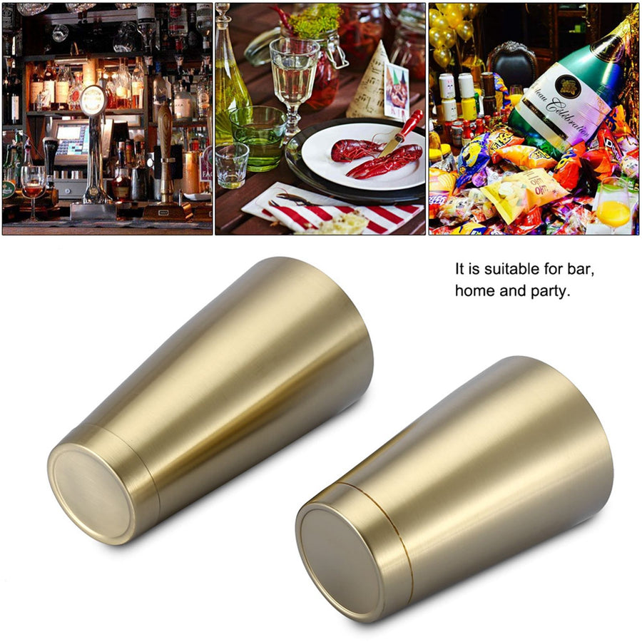 Stainless Steel Sturdy Durable Cocktail Cup Shaker Bar Home Kitchen Tool(Titanium Golden)