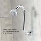 Bathroom Accessory 8inch 201 Stainless Steel High Rise S-Curved Shower Extension Arm - 45-Degree Angle