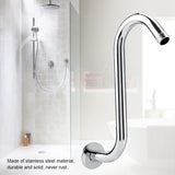 Bathroom Accessory 8inch 201 Stainless Steel High Rise S-Curved Shower Extension Arm - Close-Up Angle