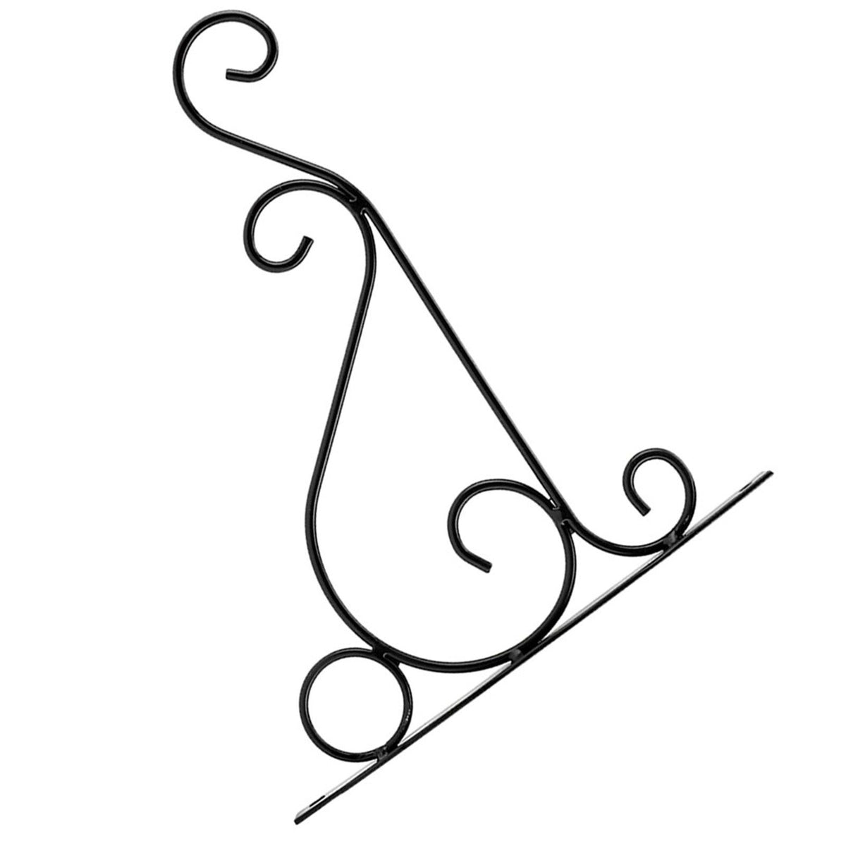 Iron Plant Hanger Wall Hanging Bracket Flower Hook for Home Garden Decoration 25*21cm(Black)
