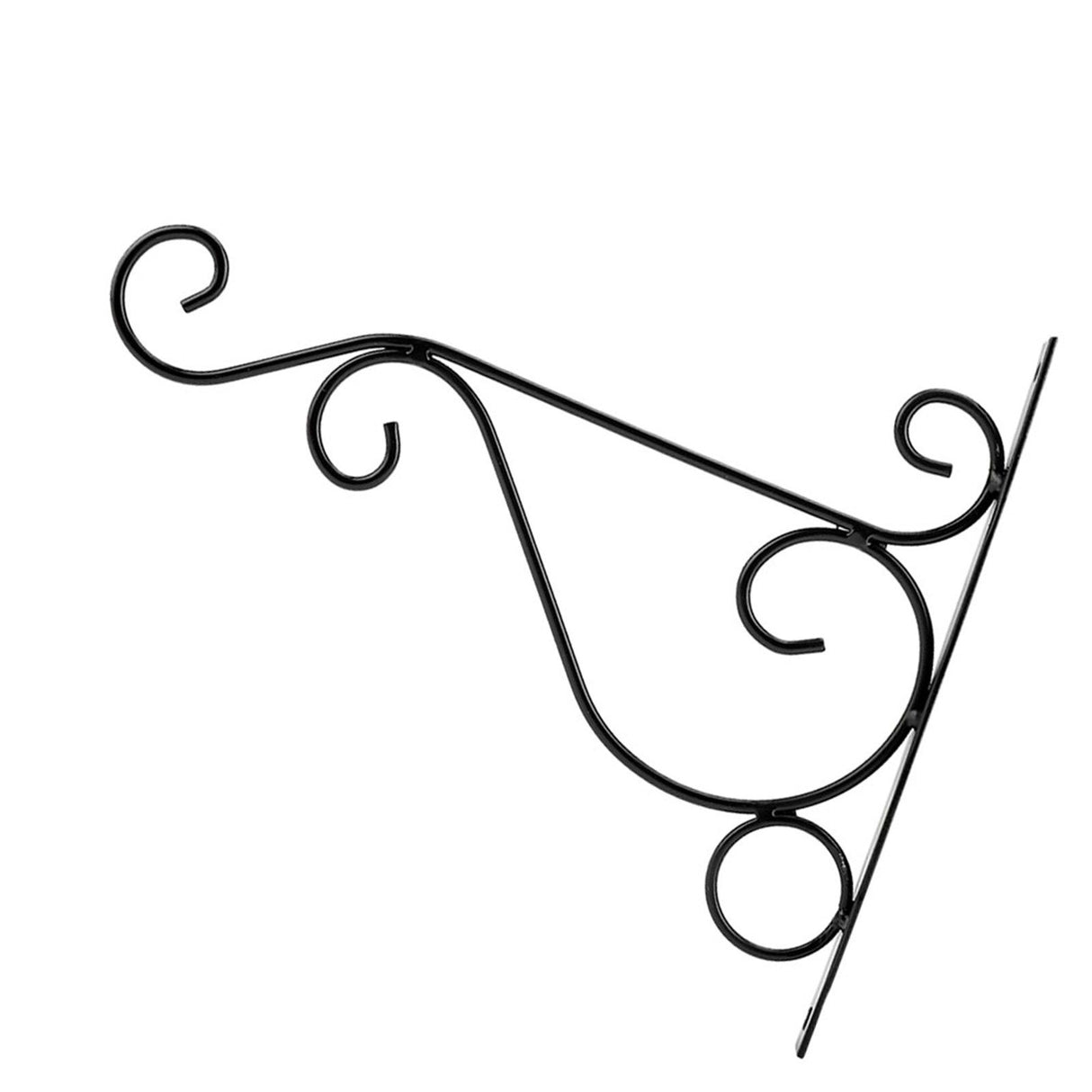 Iron Plant Hanger Wall Hanging Bracket Flower Hook for Home Garden Decoration 25*21cm(Black)