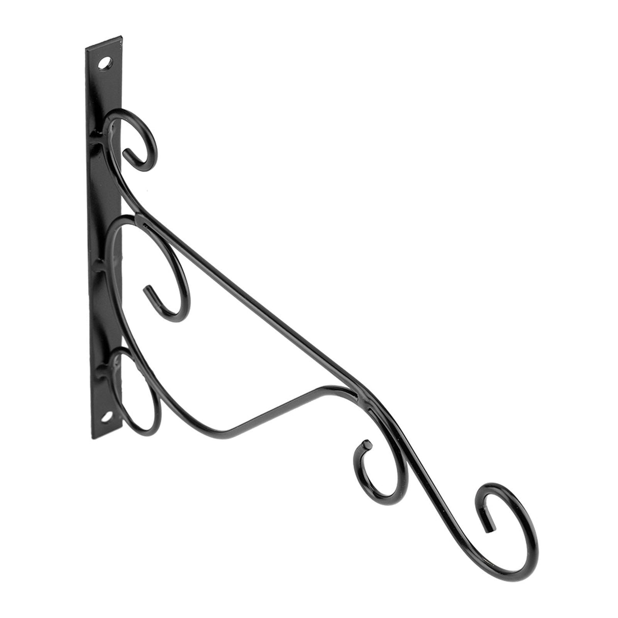 Iron Plant Hanger Wall Hanging Bracket Flower Hook for Home Garden Decoration 25*21cm(Black)
