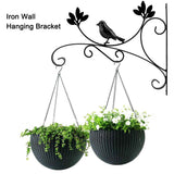 Iron Wall Hanging Bracket Plant Hanger Flower Pot Hook for Home Garden Decor - Low Angle