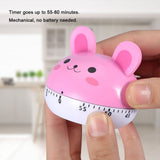 Mechanical Cooking Timer Manual Animal Shape Counters for Kitchen Timing Tool(Pink Rabbit)