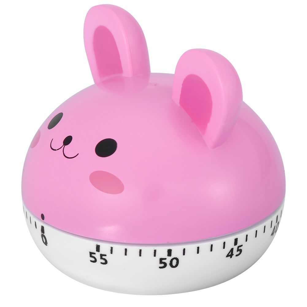 Mechanical Cooking Timer Manual Animal Shape Counters for Kitchen Timing Tool(Pink Rabbit)