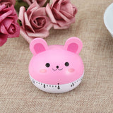Mechanical Cooking Timer Manual Animal Shape Counters for Kitchen Timing Tool(Pink Rabbit)