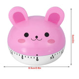 Mechanical Cooking Timer Manual Animal Shape Counters for Kitchen Timing Tool(Pink Rabbit) - Extra Image