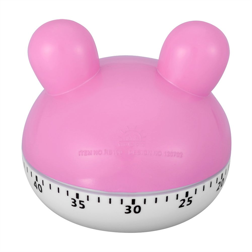 Mechanical Cooking Timer Manual Animal Shape Counters for Kitchen Timing Tool(Pink Rabbit)