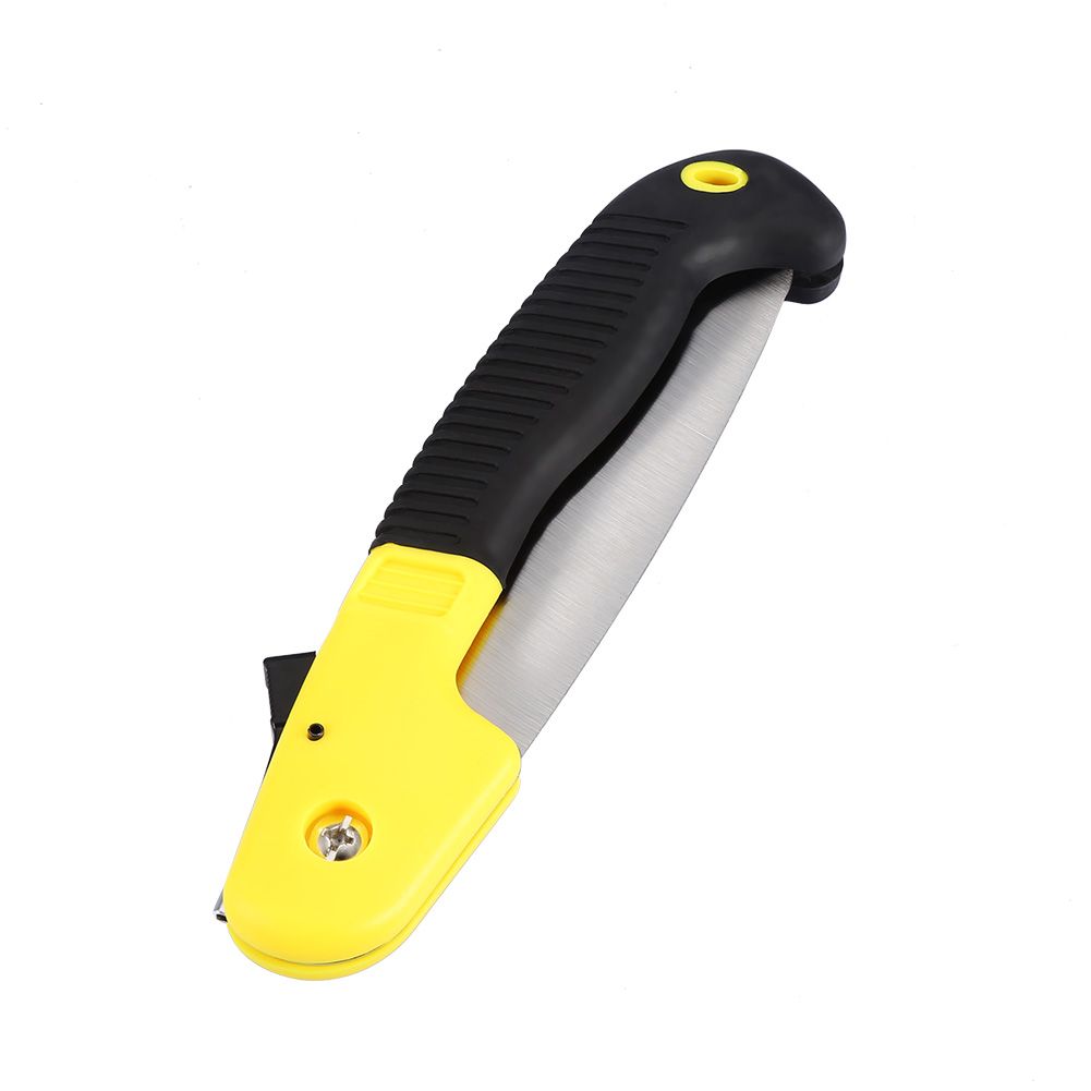 Multifunctional Folding Hand Saw Cutting Fruit Trees Pruning Trimming Gardening Tools(Yellow)