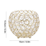 Crystal Tea Light Candle Holders Wedding Decor Table Centerpieces (Gold Diameter 15cm) - Extra Image