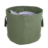 Portable Waterproof Reusable Canvas Garden Lawn Leaf Trash Waste Bag Container Storage Tote