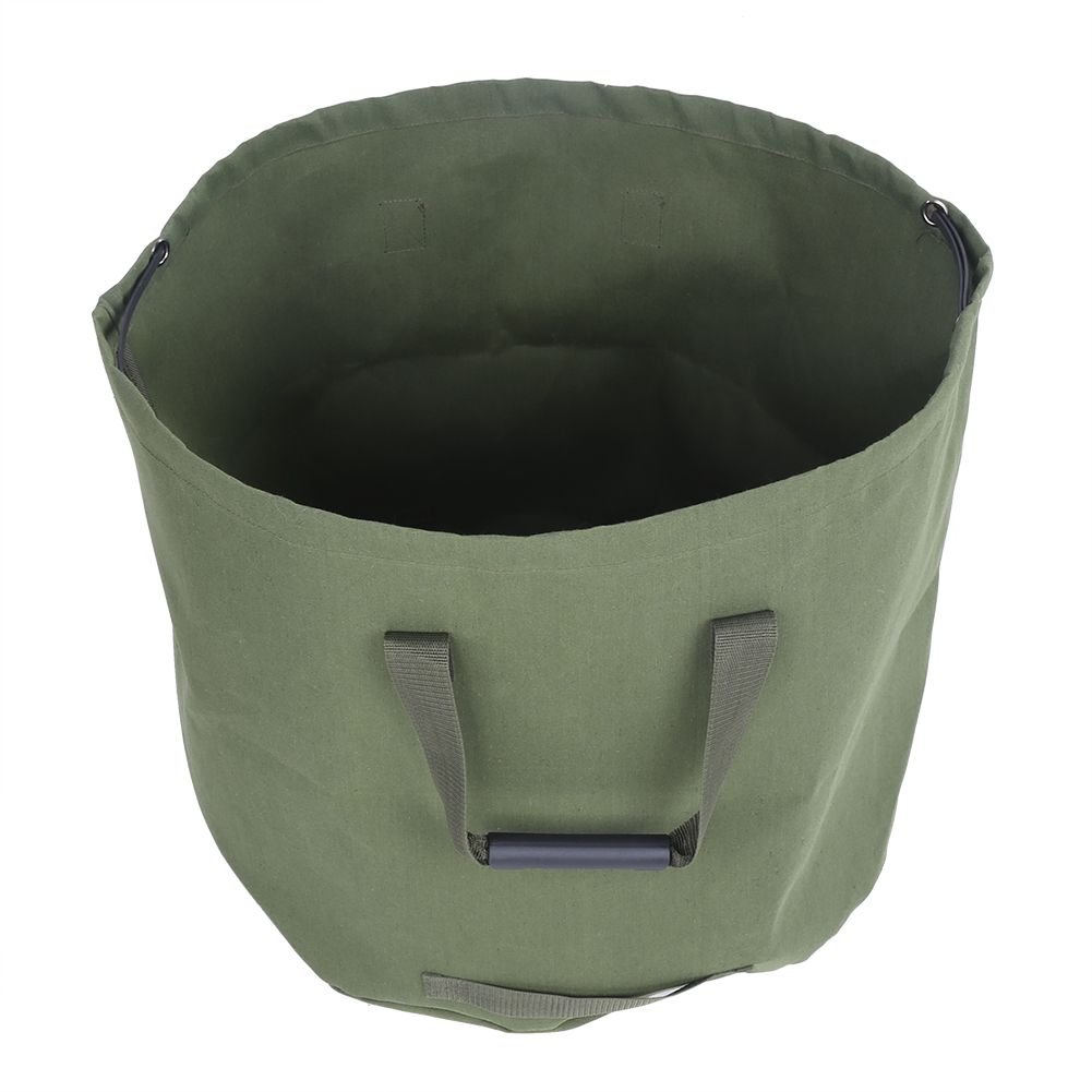 Portable Waterproof Reusable Canvas Garden Lawn Leaf Trash Waste Bag Container Storage Tote