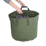 Portable Waterproof Reusable Canvas Garden Lawn Leaf Trash Waste Bag Container Storage Tote - 45-Degree Angle