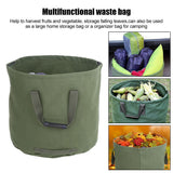Portable Waterproof Reusable Canvas Garden Lawn Leaf Trash Waste Bag Container Storage Tote - Low Angle