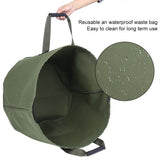 Portable Waterproof Reusable Canvas Garden Lawn Leaf Trash Waste Bag Container Storage Tote